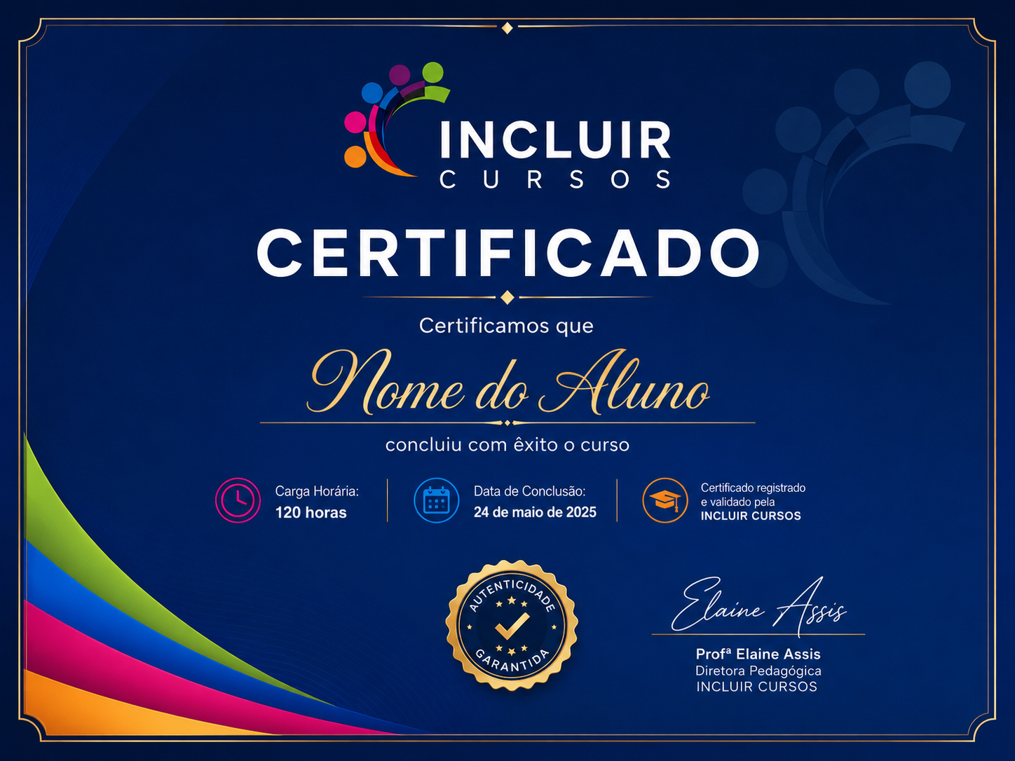 Modelo de certificado INCLUIR Cursos